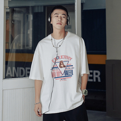 Summer cartoon print round neck short sleeve T-shirt (100% cotton)