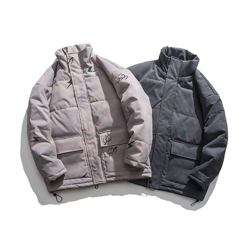 冬季寬鬆流行立領棉衣聚酯纖維