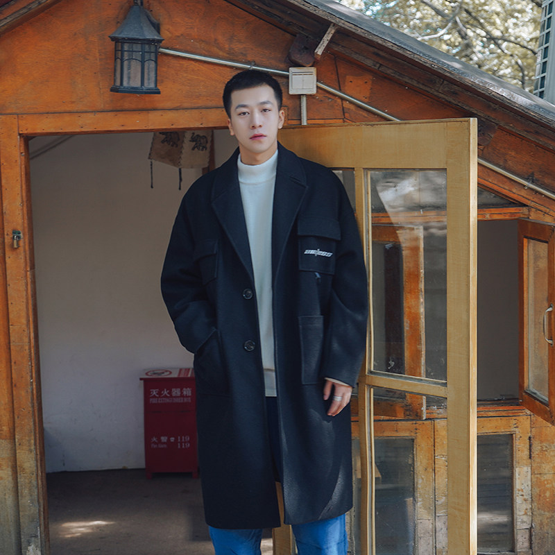 秋冬毛呢風衣大衣聚脂纖維粘膠