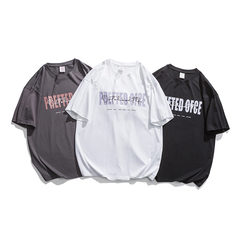 夏季字母印花短袖T恤 （100%棉）