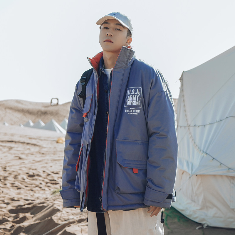 冬季流行寬鬆立領棉服棉