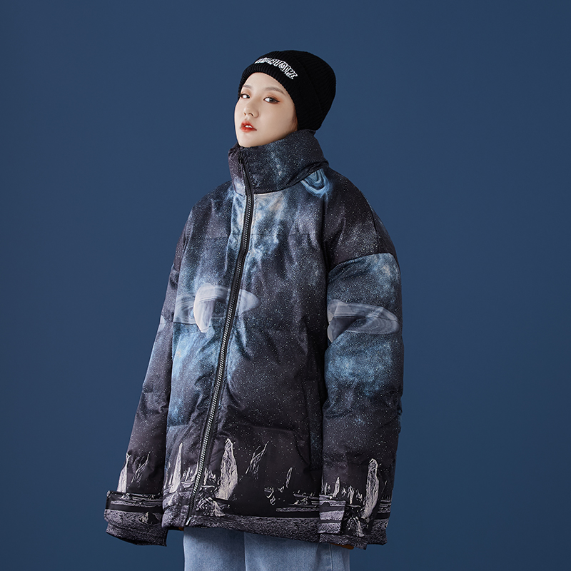 Polyester fiber in winter stand collar thickened loose cotton clothing