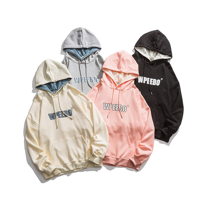 春季連帽字母印花衛衣棉