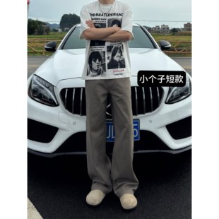 垂感简约男直筒裤 2025秋冬咖色休闲牛仔裤 小个子定制短款 BBC