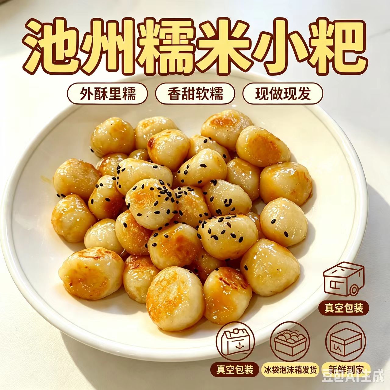 池州农家手工糯米小粑半成品