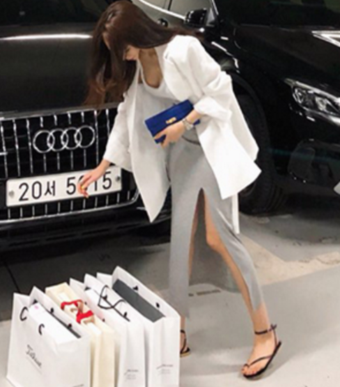 the republic of korea summer Paige Show thin Split ends Solid Package hip skirt longuette temperament Mid length version black skirtin the Women's clothing/Boutique , Skirts  category - from Buy2taobao.com to provide professional Taobao agent buy service