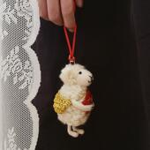 背渔网包 创意潮女尼泊尔进口白色绵羊包挂大号车挂 小羊挂件个性