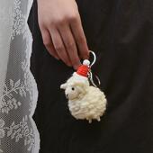 小众精致可爱圣诞小羊挂件包挂钥匙扣毛毡成品包包挂饰礼物礼品女