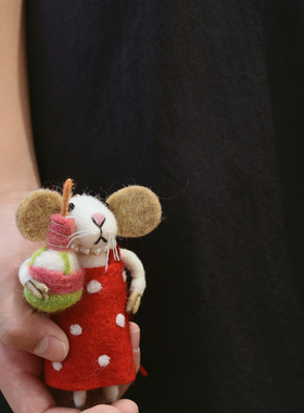 生日礼物礼品蛋糕鼠（愿）老鼠包挂红色大号挂件女车挂小众手工制