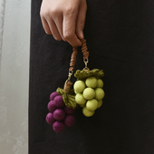 小众紫葡萄挂件小号包挂青葡萄钥匙扣男女情侣钥匙扣羊毛毡手工