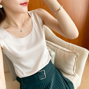 新款宽带吊带背心女外穿夏韩版百搭内搭打底大码显瘦短款无袖上衣