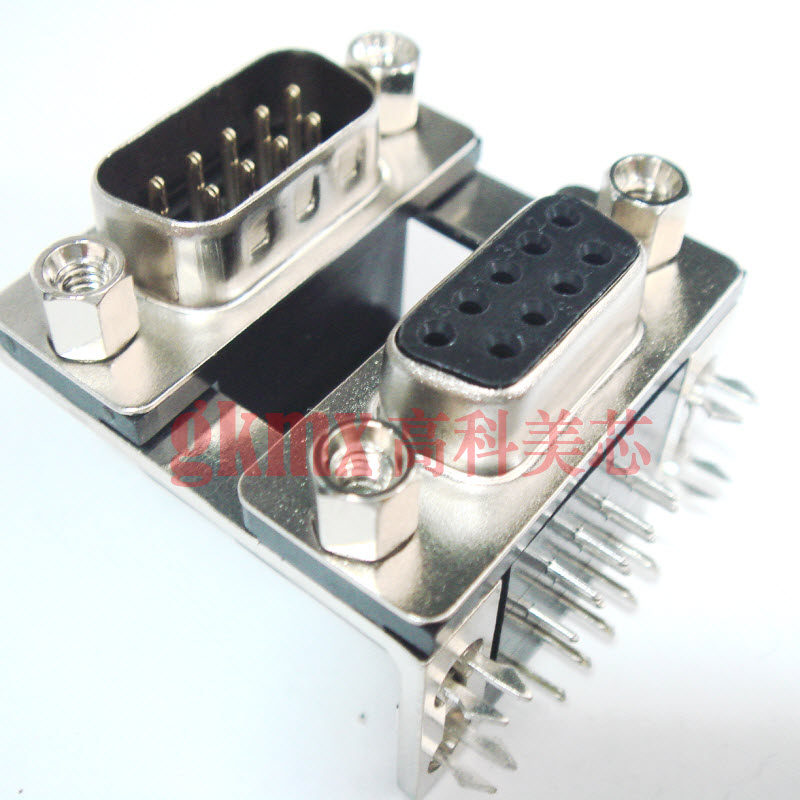 云野 接插件 D型双胞胎 双层弯针DB9针对孔 公对母 5.5元/PCS