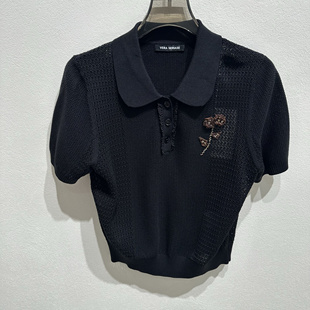 VERASERIASE 2025夏季新款时尚百搭显瘦洋气镂空针织衫女