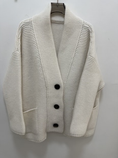 山羊绒女毛衣宽松设计师款 毛衣厚款 超重磅大开衫 2025秋冬新品