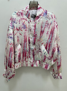 BENAO本奥秋冬新品真丝扎染原创设计高档棉服外套