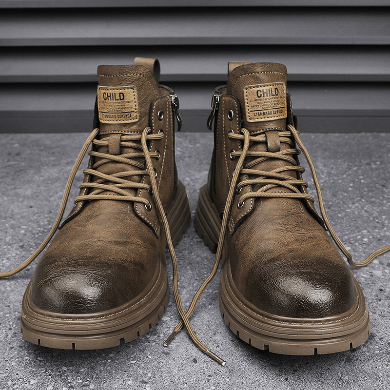 秋冬新款男士大码马丁靴46加肥高帮工装靴子47真皮英伦休闲男鞋48,流行男鞋,马丁靴,淘宝优惠券,粉丝福利购,淘宝优惠卷