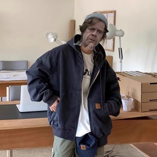 弗兰克同款复古水洗做旧早春工装棉服男女宽松百搭连帽夹克外套