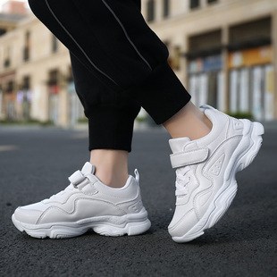 儿童小白鞋舒适小学生白鞋纯色男女童鞋外贸上学校黑鞋休闲运动鞋