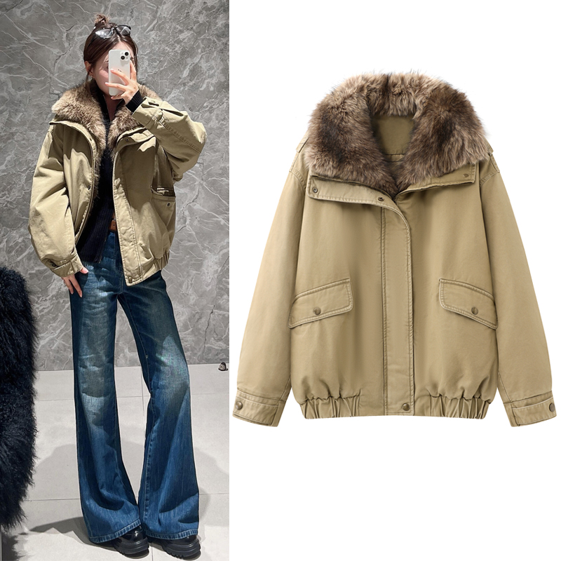 棉服外套派克服哈灵顿工装夹克女