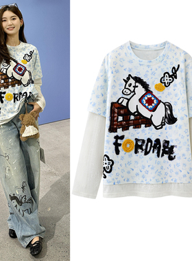 假两件T恤2026春季新品