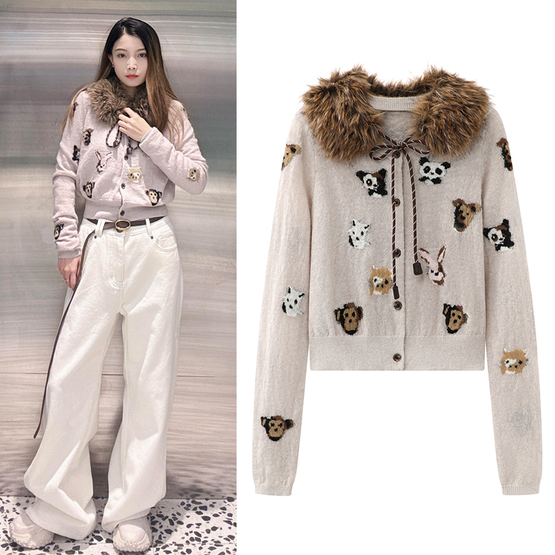 沈梦辰毛针织衫马海毛开衫毛衣女