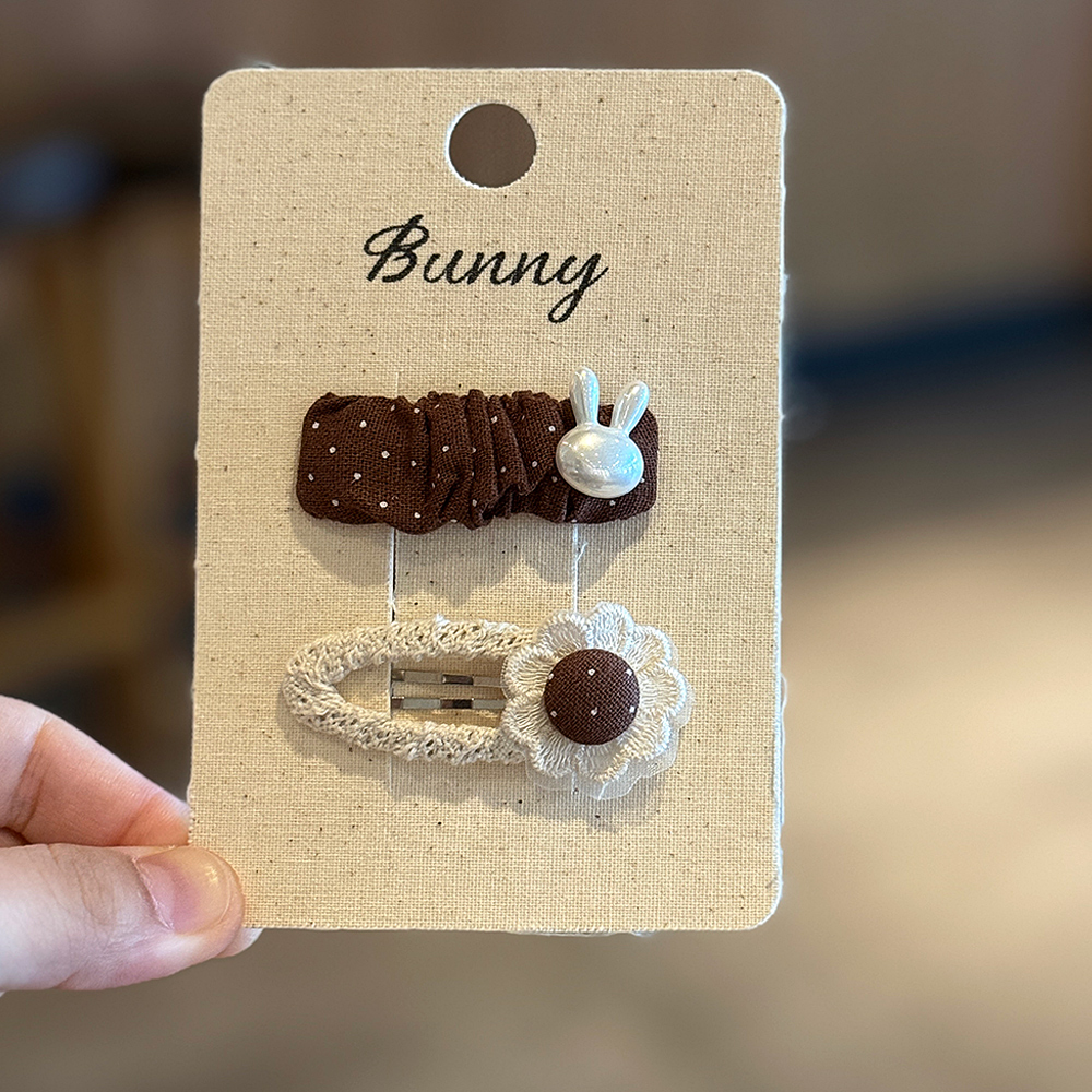 韩版小兔子宝宝发夹儿童可爱花朵发饰女孩刘海碎发侧边夹女童头饰