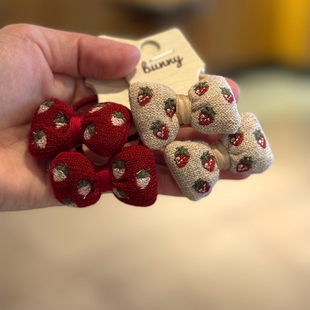 儿童可爱草莓头绳发饰小女孩红色新年扎发发圈发绳皮筋女童头饰