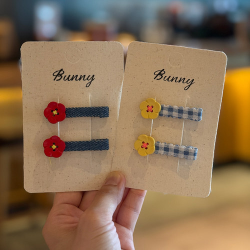 儿童发饰韩版简约一朵花发夹女童侧边刘海夹子宝宝一字鸭嘴夹发饰