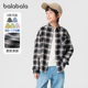 童装 巴拉巴拉男童长袖 新款 中大童格子衬衣儿童外套男孩春秋装 衬衫