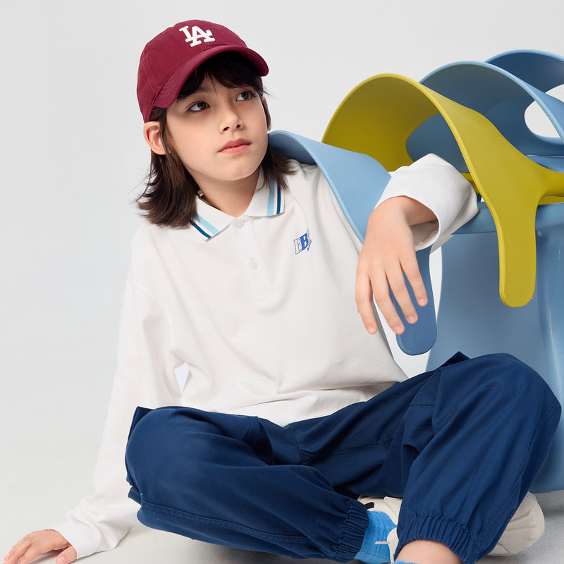 巴拉巴拉男童长袖t恤儿童polo衫2025春装新款女童打底衫亲子装潮