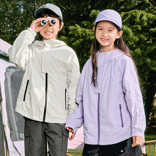 巴拉巴拉儿童外套男童女童连帽薄款上衣轻便透气春装户外休闲童装