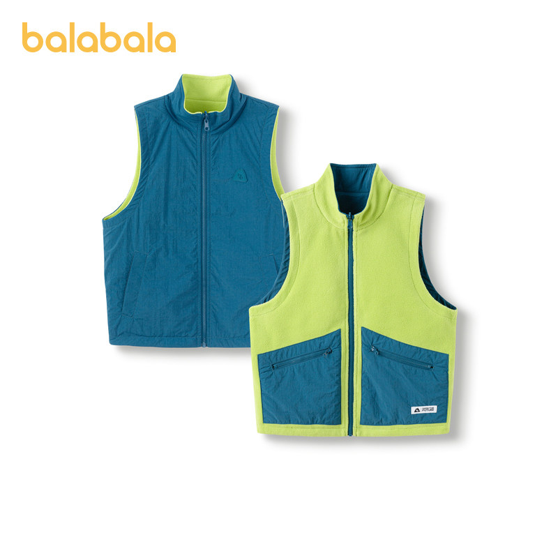 巴拉巴拉儿童马甲男童女童摇粒绒背心2025新款秋装中大童马夹加厚