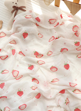 双层新生婴儿童muslin棉竹棉纱布浴巾包巾襁褓裹布薄盖被超柔吸水