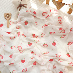 双层新生婴儿童muslin棉竹棉纱布浴巾包巾襁褓裹布薄盖被超柔吸水