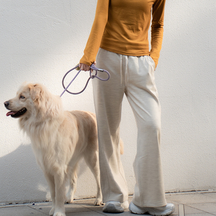 女 阔腿裤 Des FR秋冬加厚保暖四级抗起球美丽诺宽松美利奴羊毛卫裤