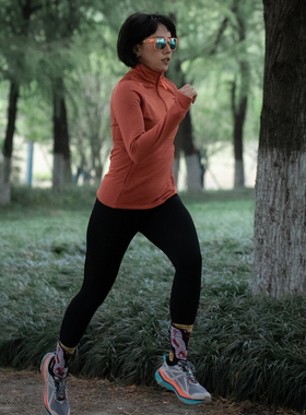 Des FR秋冬加绒跑步徒步女士索罗娜火山岩美利奴羊毛外套防风套头