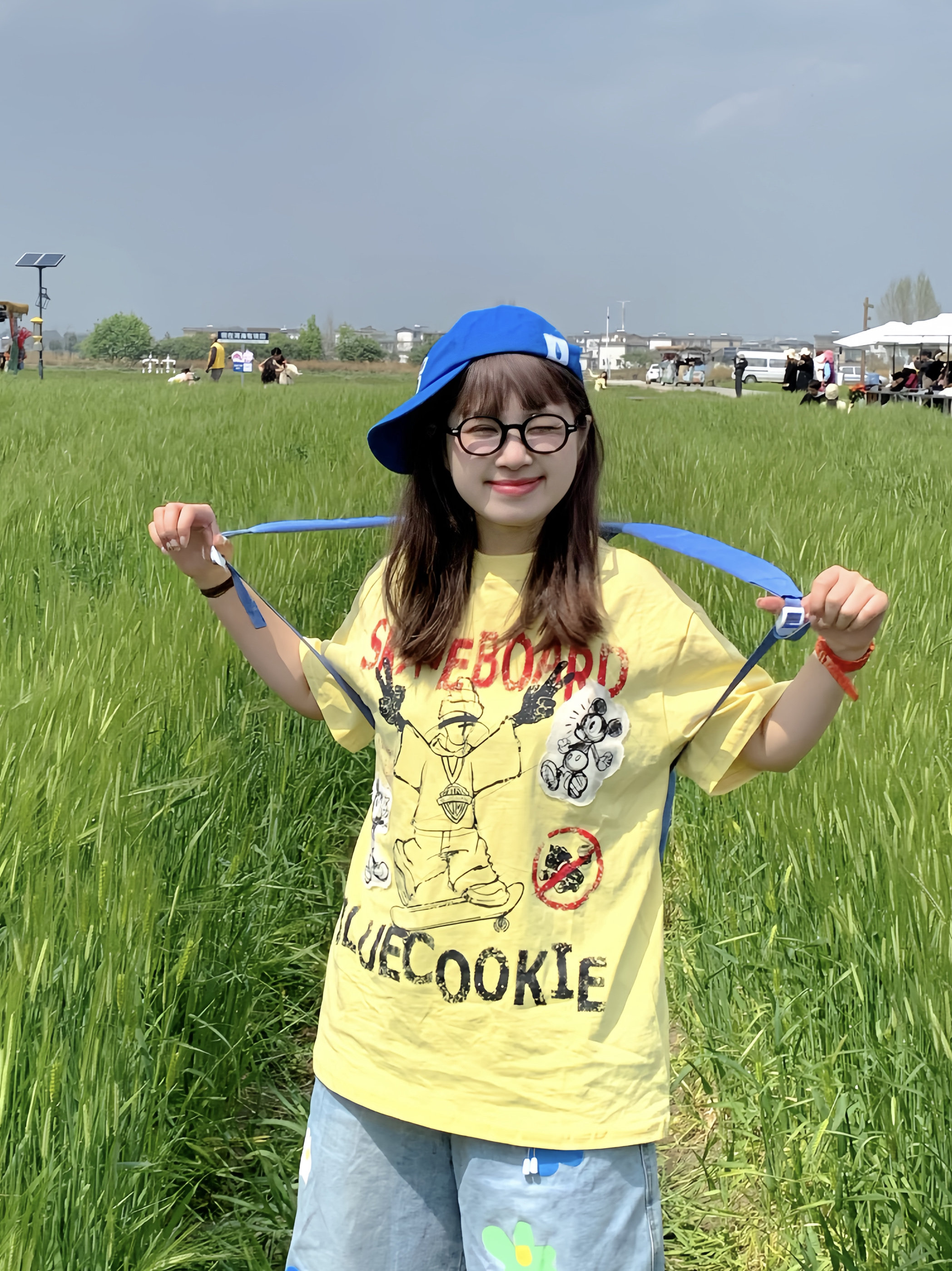 期望Studio美式卡通米奇贴布涂鸦短袖男女宽松休闲夏季情侣T恤潮