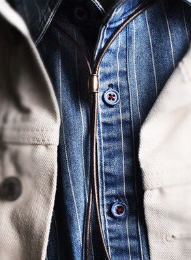 日系复古潮男帅气网红潮流美式波洛领结bolo节男士项链牛皮饰品