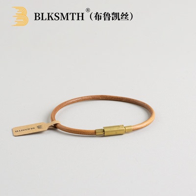 diy高档镀金3mm竹节扣牛皮手镯真皮正品手链手镯手绳简约时尚小众