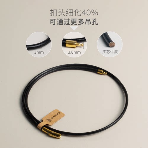 diy细款牛皮绳吊坠项链绳串珠子吊牌原色牛皮项链简约真皮男女