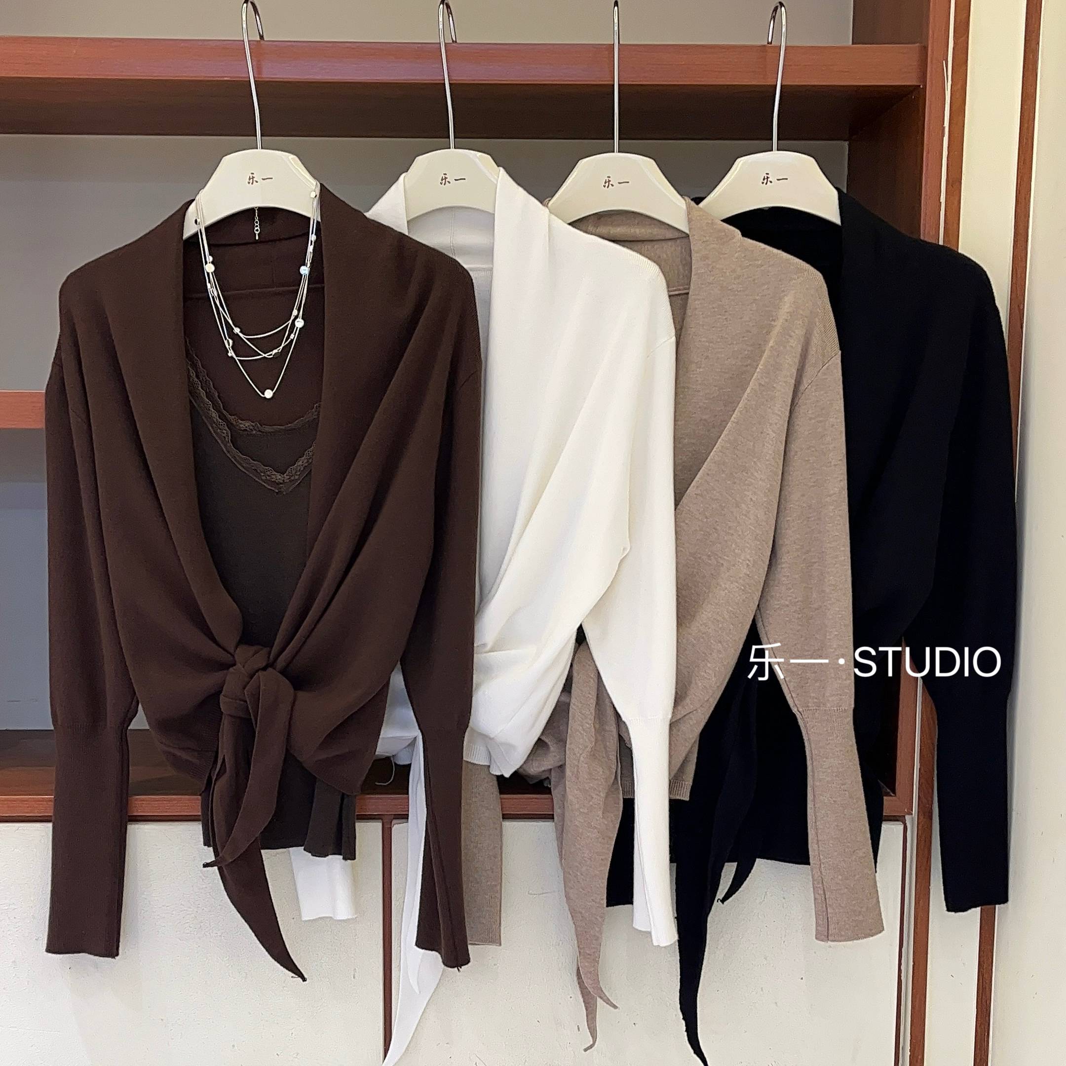 韩系设计感极简慵懒简约羊毛针织开衫外套女秋季修身显瘦百搭上衣