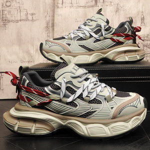 网面鞋男2026新款撞色潮牌超火小众男鞋厚底内增高原创运动休闲鞋