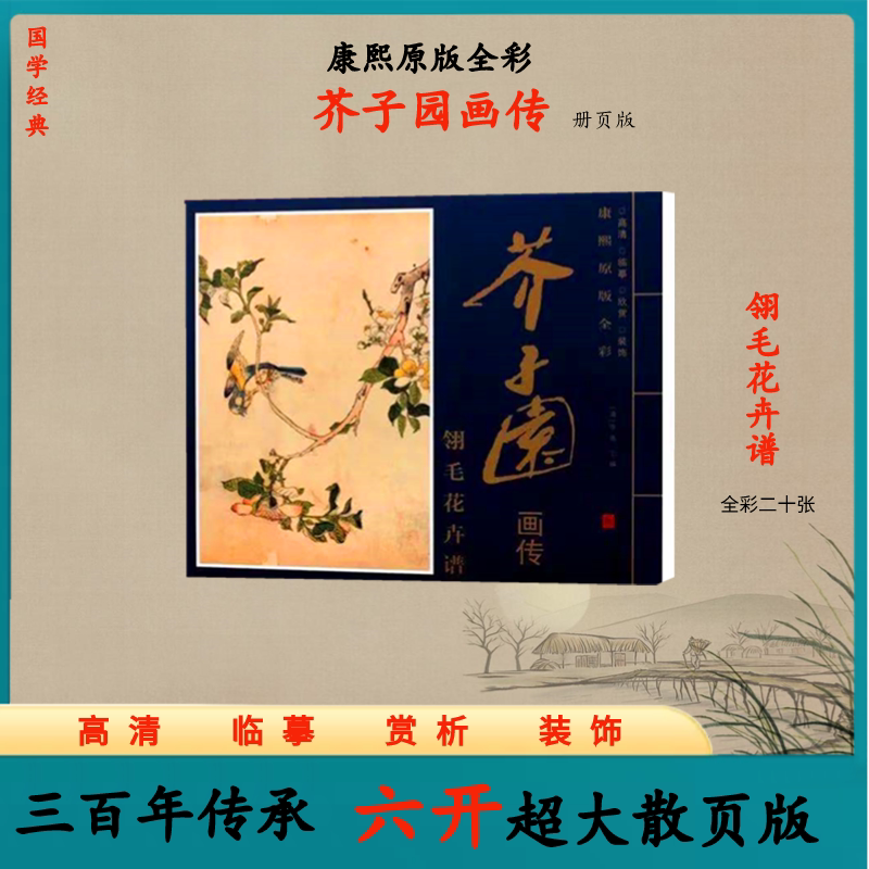 【彩色页面】 翎毛花卉谱书画 康熙原版芥子园画传 李渔著作 原版中国画谱集 美艺术书画临摹册 工笔绘画技法入门教材籍