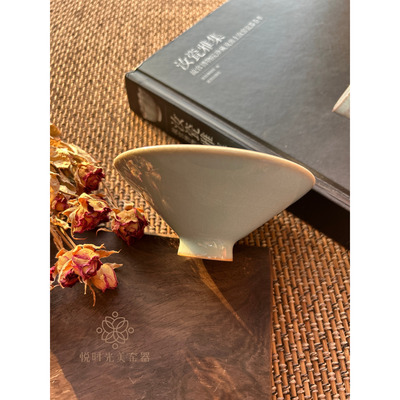 河南朱家汝窑朱晓辉茶杯主人杯天青汝瓷斗笠杯开片可养功夫茶具