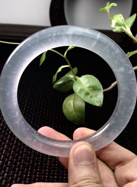 巴西冰飘极品正蓝玻璃种玛瑙手镯