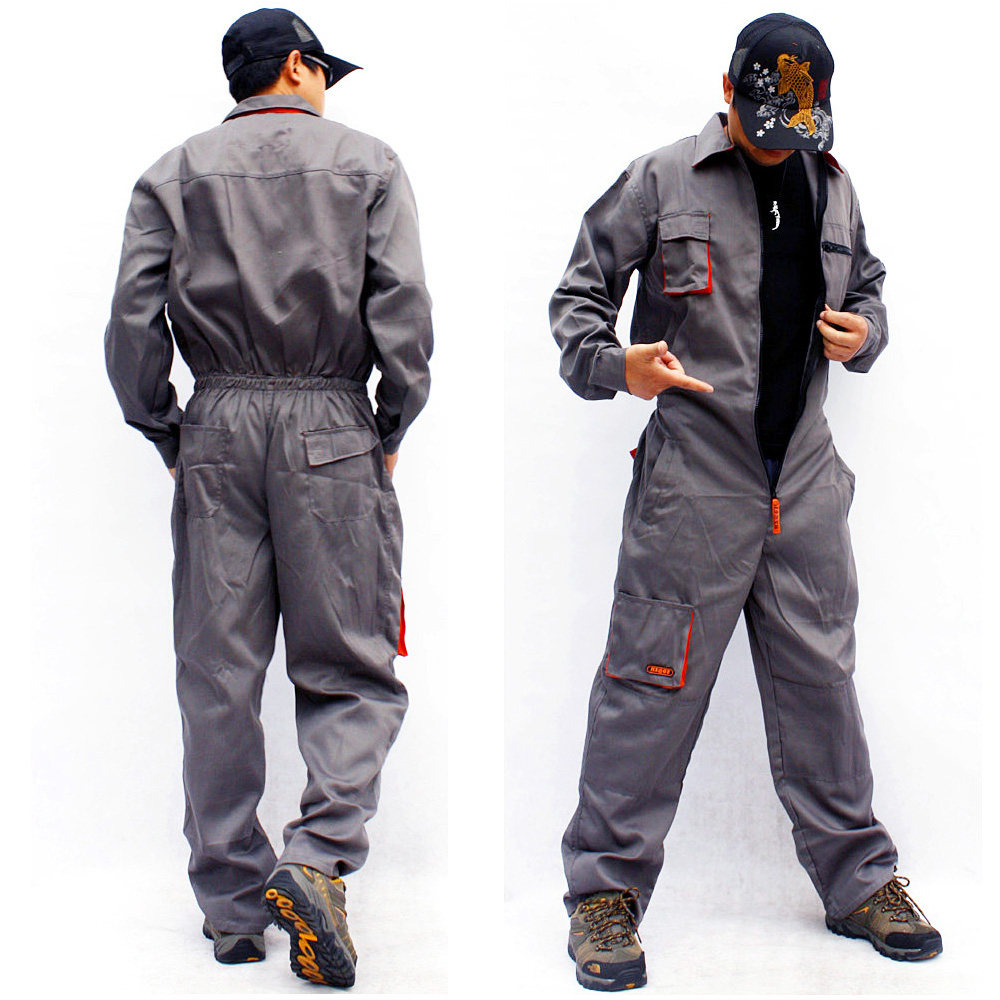 宽松连体工装制服长袖劳保汽修机修背带裤结实耐磨汽车防尘工作服