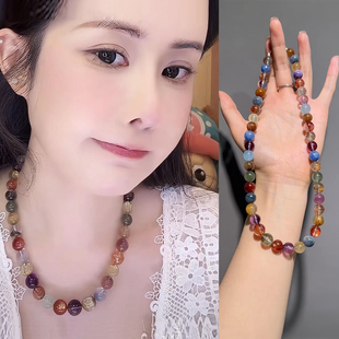 韦雪同款 多宝项链 手链天然水晶手串 高品质12mm大颗粒项链