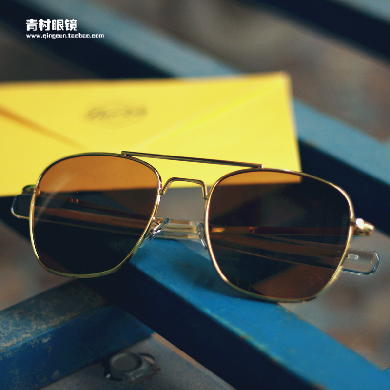 复古金属框太阳镜玻璃片男士墨镜潮牌司机驾驶镜女士方形蛤蟆镜