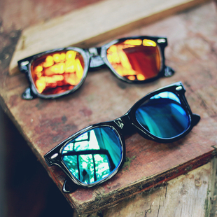 欧美明星款 彩膜偏光太阳镜男复古潮牌圆脸方形墨镜女驾驶眼镜2140