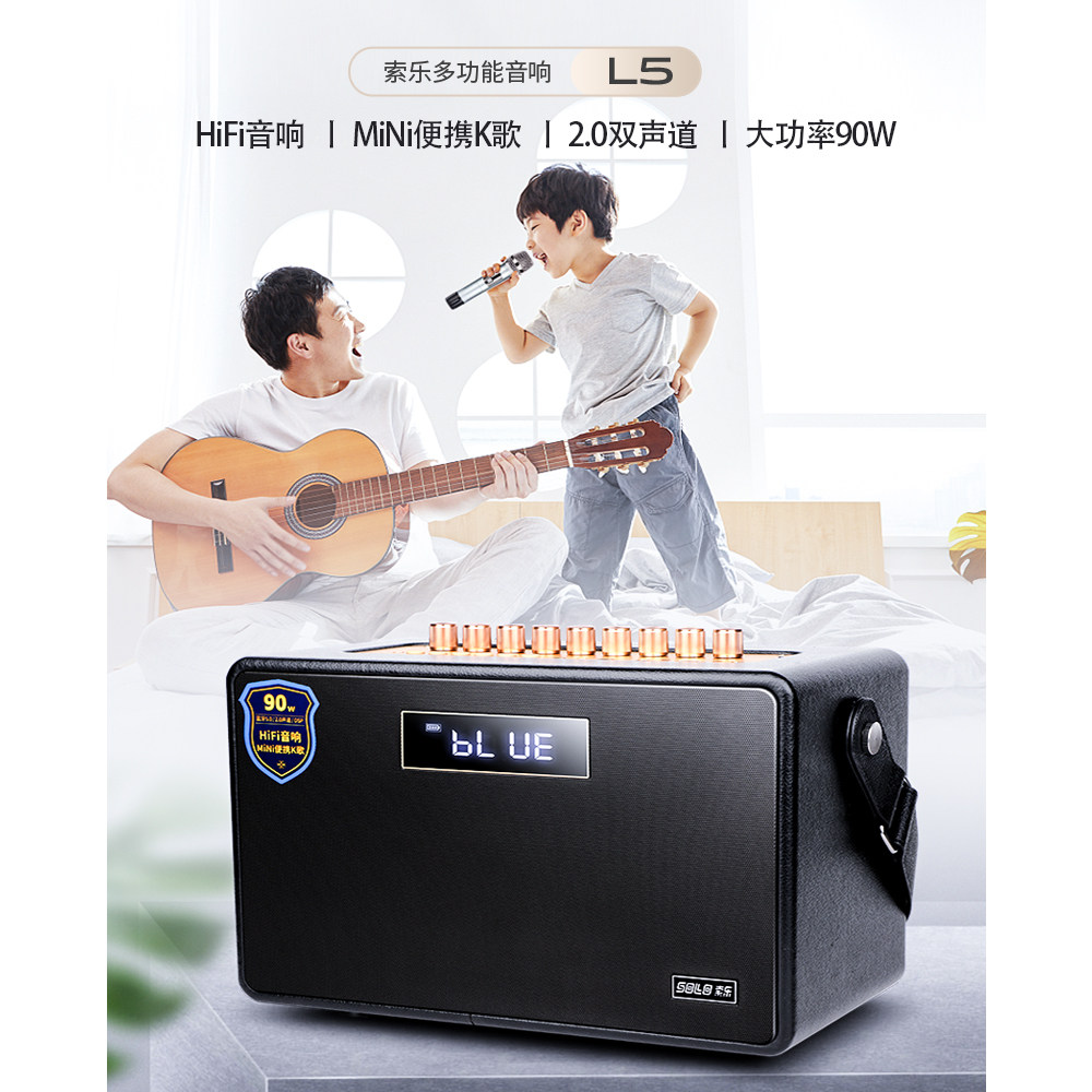 索乐l5蓝牙户外乐器音响直播唱歌k歌音箱大功率移动重低音立体声